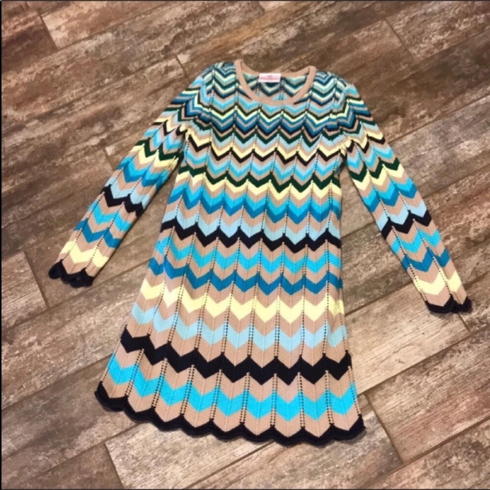 Hanna Andersson flame-stitched knit dress